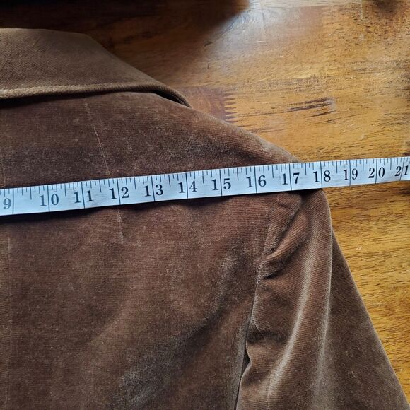 Velvetty Brown Vintage Eastex Cotton Blazer Jacket, Made in England. Size 33 M - Picture 12 of 14